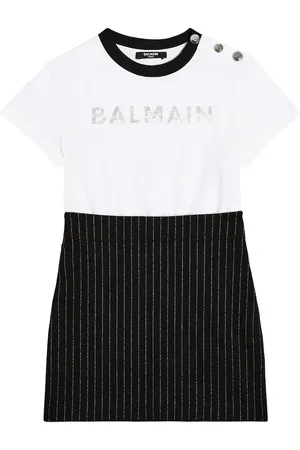 Balmain Robe rayée à logo