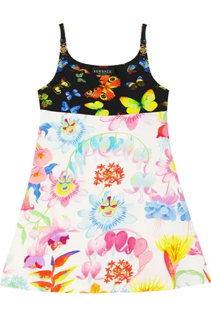 VERSACE Robe Jardin imprimée en coton mélangé