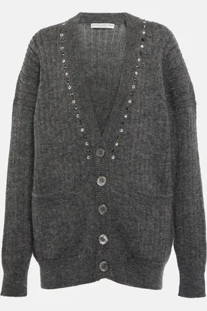 Alessandra Rich Cardigan en laine mélangée à ornements
