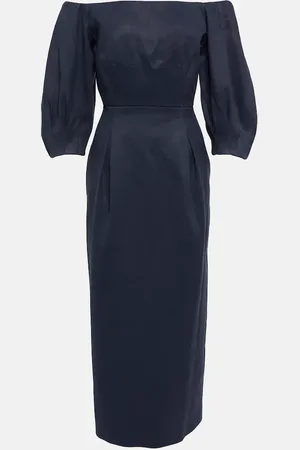 GABRIELA HEARST Robe midi Lo en chanvre et coton
