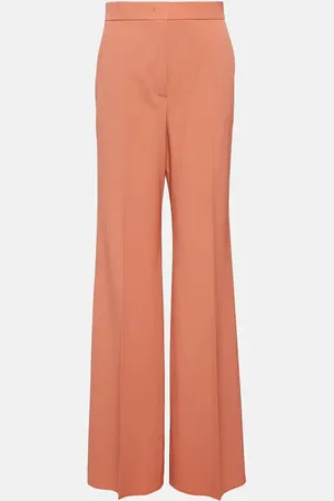 Max Mara Pantalon plissé ample Golf en laine mélangée