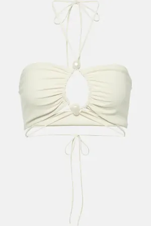 MAGDA BUTRYM Haut de bikini bandeau à perles