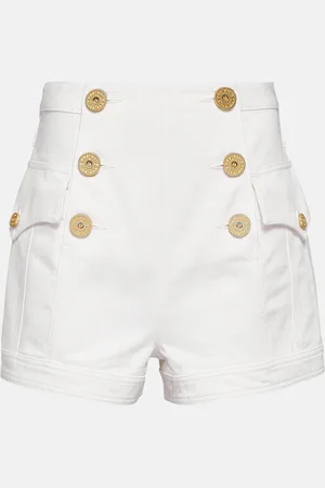 Balmain Short à taille haute en jean