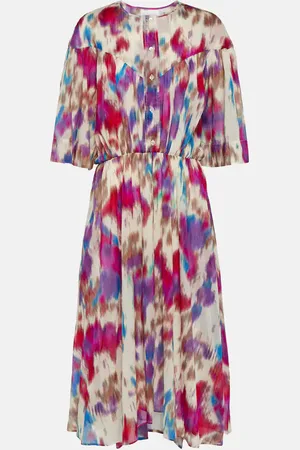 Marant Etoile Robe midi imprimée en coton