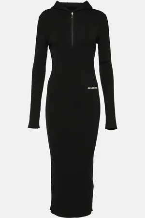 Jil Sander Robe midi en laine mélangée