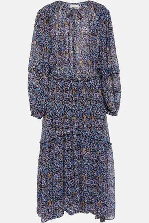 Marant Etoile Robe longue Naema à motif cachemire
