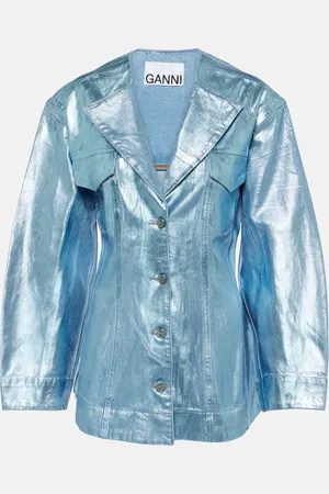 Ganni Blazer Foil en jean métallisé