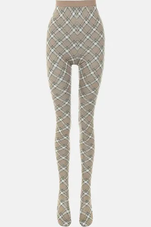 Miu Miu Collants en laine vierge à carreaux