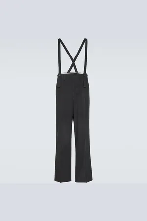 VISVIM Pantalon Tupper en laine et lin avec bretelles