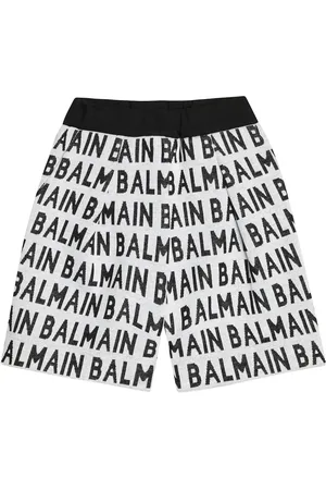 Balmain Short en jacquard de coton à logo