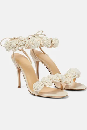 MAGDA BUTRYM Sandales en crochet et cuir à fleurs