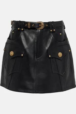 Balmain Mini-jupe en cuir