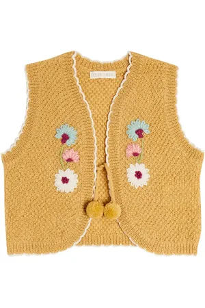 Louise Misha Cardigan sans manches Sylna brodé
