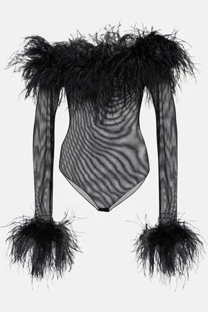 Oseree Oséree Body en résille à plumes