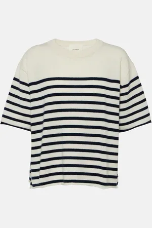 Lisa Yang T-shirt Cila rayé en cachemire