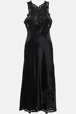 Isabel Marant Robe midi Jadel brodée en soie mélangée