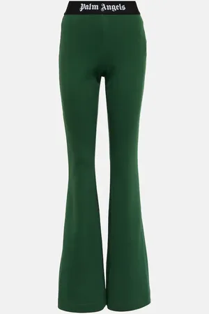 Palm Angels Pantalon évasé en coton à logo