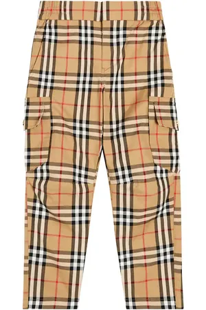 Burberry Pantalon cargo Burberry Check en coton