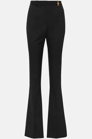 VERSACE Pantalon évasé à taille haute en laine