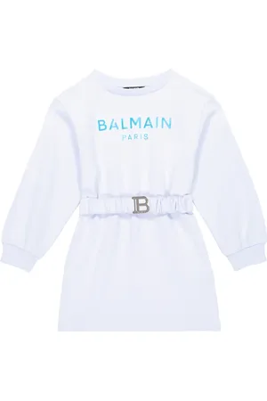 Balmain Robe sweat-shirt en coton à logo