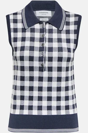 Thom Browne Polo en soie à carreaux