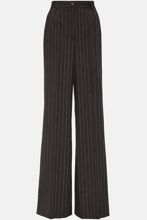 Dolce & Gabbana Pantalon ample rayé en laine