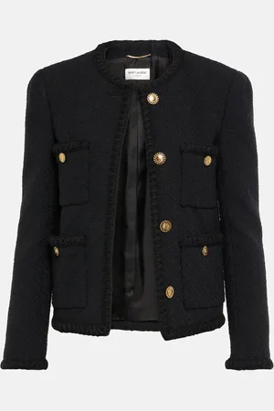 Saint Laurent Veste en tweed de laine
