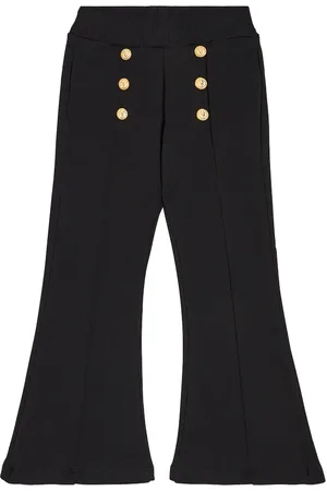 Balmain Pantalon évasé à taille mi-haute en coton