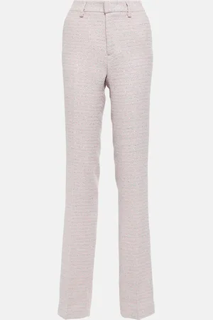 Alessandra Rich Pantalon droit à taille mi-haute à sequins