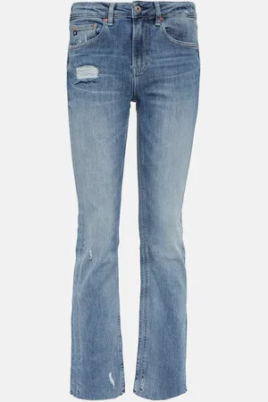 AG Jeans Jean droit Girlfriend à taille mi-haute