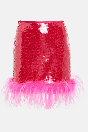GIUSEPPE DI MORABITO Mini-jupe à sequins et plumes