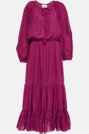 Marant Etoile Robe midi Latifa en coton et lin mélangés