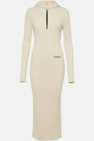 Jil Sander Robe midi en laine mélangée