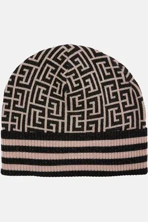 Balmain Bonnet brodé en laine mélangée
