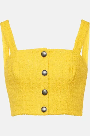 Alessandra Rich Top raccourci en tweed à ornements