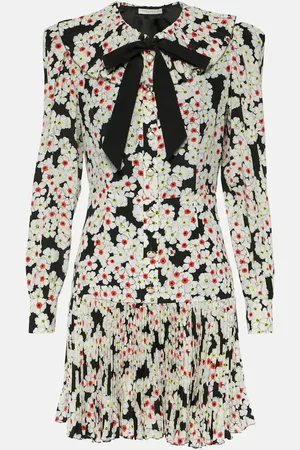 Alessandra Rich Robe en soie à fleurs
