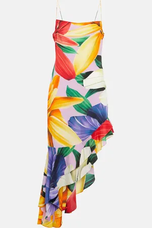 Etro Robe midi asymétrique imprimée