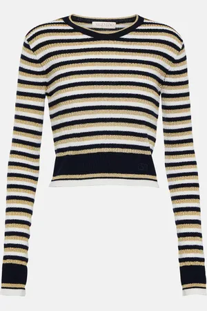 VALENTINO Pull rayé en laine et Lurex®