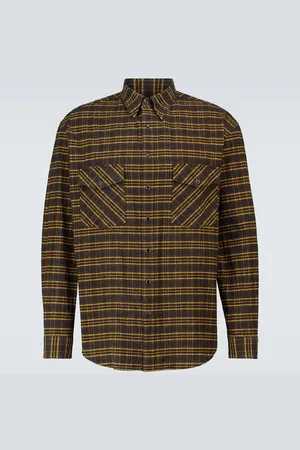 Auralee Chemise en coton et soie à carreaux