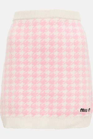 Miu Miu Mini-jupe en cachemire à carreaux