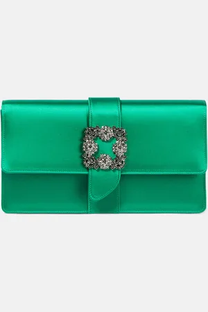 Manolo Blahnik Pochette Capri en satin à ornements