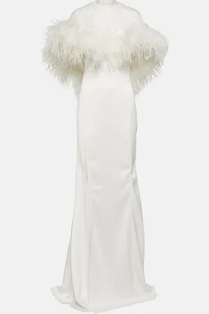 The Attico Robe longue à plumes