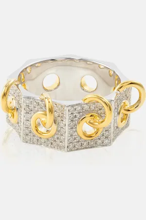 Rainbow K Bague Eyet en or jaune et blanc 14 ct et diamants