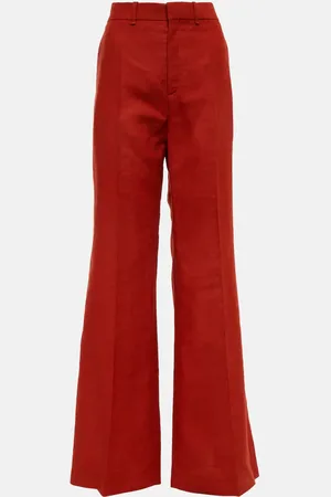 Chloé Chloé Pantalon évasé à taille haute en lin