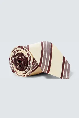 DRIES VAN NOTEN Cravate rayée en soie
