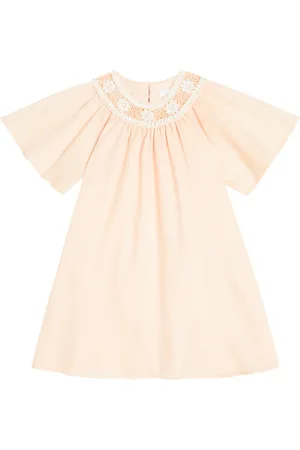 Chloé Chloé Kids Robe en coton et crochet