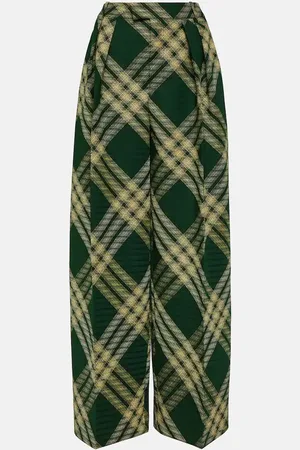 Burberry Pantalon ample en laine à carreaux