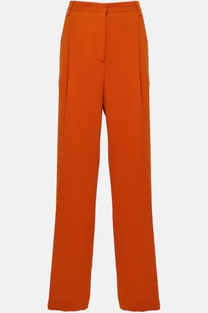 DRIES VAN NOTEN Pantalon droit en crêpe à taille haute
