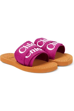 Chloé Chloé Kids Mules en toile à logo