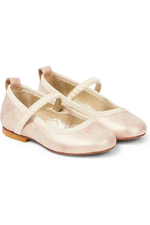 BONPOINT Ballerines Aisha en cuir métallisé